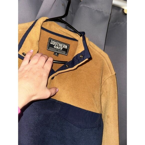 Southern Grit Sweater Mens small Colorblock Fleece Pullover Jacket 1/4 Snap - Picture 2 of 3